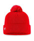 ფოტო #2 პროდუქტის Men's Red Chicago Blackhawks Core Primary Logo Cuffed Knit Hat with Pom