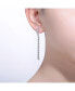 Sterling Silver Cubic Zirconia Waterfall Linear Dangle Earrings