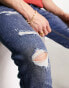 Фото #6 товара Jack & Jones Intelligence glenn slim fit jean in mid blue wash with abrasions