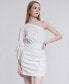 ფოტო #5 პროდუქტის Women's One-Shoulder Ruched Mini Dress