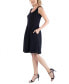 Фото #3 товара Women's Sleeveless Pleated Skater Dress with Pockets