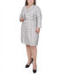 Фото #3 товара Plus Size Long Sleeve Jacket and Tweed Dress, 2 Piece Set