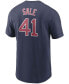 Фото #2 товара Men's Chris Sale Navy Boston Red Sox Name Number T-shirt