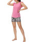 ფოტო #4 პროდუქტის Women's Ruffle Sleeve Tank with the Shorts 2 Pc. Pajama Set