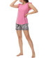 Women's Ruffle Sleeve Tank with the Shorts 2 Pc. Pajama Set