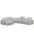 Фото #3 товара CLOSEOUT! Haigan 6-Pc. Leather Chaise Sectional Sofa with 2 Power Recliners, Created for Macy's
