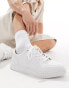 River Island mixed texture trainer in white