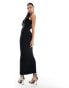 Фото #4 товара Abercrombie & Fitch slash neck maxi dress in black