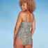 Фото #3 товара Women's Shirred Bandeau One Piece Swimsuit - Shade & Shore Multi Paisley Print