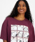 Juniors' Snoopy Grid Boyfriend Tee