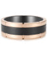 Men's Two-Tone Notched Band in Rose & Black Ion-Plated Tantalum