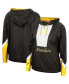 Women's Black Pittsburgh Steelers Half-Zip Windbreaker Hoodie Jacket