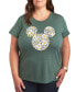 Trendy Mickey Daisy Head Plus Size Graphic T-shirt Зеленый, 1X - фото #1