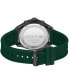 ფოტო #3 პროდუქტის Men's Chronograph Tiebreaker Green Silicone Strap Watch 44mm