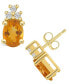 ფოტო #1 პროდუქტის Citrine (2-3/8 ct. t.w.) and Diamond (1/5 ct. t.w.) Stud Earrings in 14K Yellow Gold