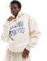 Daisy Street oversized hoodie with vintage collegiate graphic