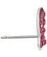 ფოტო #3 პროდუქტის Pink Crystal Ribbon Earrings in Sterling Silver, Created for Macy's