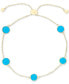 ფოტო #1 პროდუქტის EFFY® Turquoise (6mm) Bolo Bracelet in 14k Gold