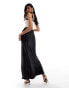 & Other Stories satin maxi skirt in black