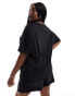 Noisy May Curve boxy fit t-shirt with angel back print in black