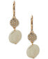 ფოტო #1 პროდუქტის Gold-Tone Pavé & Imitation Pearl Disc Double Drop Earrings