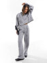 Фото #1 товара ASOS DESIGN wide leg jogger with frill detail in grey marl