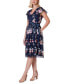 Фото #3 товара Petite Flora-Print Flutter-Sleeve Midi Dress