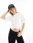 Фото #2 товара 4th & Reckless knot front cropped t-shirt in white