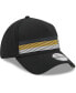 Фото #3 товара Men's Black Pittsburgh Steelers Flawless Stripe 39THIRTY Flex Hat
