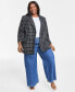 Plus Size Metallic Plaid Tweed Blazer, Created for Macy's