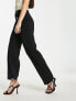River Island wide leg tailored trouser with button detail in black