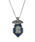 Фото #2 товара Symbols of Faith pewter Crystal Blue Enamel Virgin Mary Locket Pendant
