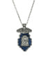 ფოტო #2 პროდუქტის Pewter Crystal Blue Enamel Virgin Mary Locket Pendant