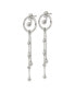 ფოტო #3 პროდუქტის Stainless Steel Polished Crystal Front and Back Dangle Earrings