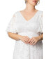 ფოტო #3 პროდუქტის Plus Size Genevieve Lace Flutter Sleeve Midi Dress