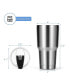 Фото #3 товара 30oz Stainless Steel Tumbler Cup Water Bottles Vacuum Insulated Mug with Lid