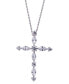 ფოტო #1 პროდუქტის Cubic Zirconia Marquise & Round Cross 24" Pendant Necklace in Sterling Silver, Created for Macy's