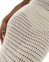 Abercrombie & Fitch crochet cover up midi dress in off white Голубой, L - EU 42 - фото #4