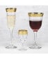 Red Wine Set of 6 Melania Collection Gold