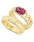ფოტო #1 პროდუქტის Gold-Tone 2-Pc. Set Stone Link Ring, Created for Macy's