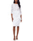 ფოტო #1 პროდუქტის Women's Boat-Neck Lace-Top Draped-Skirt Dress