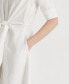 ფოტო #7 პროდუქტის Petite Linen Fit & Flare Shirtdress