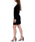 Фото #1 товара Women's V-Neck Long-Sleeve Velvet Mini Dress