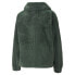Puma Classics Faux Fur Full Zip Jacket Womens Green Casual Athletic Outerwear 53