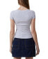 ფოტო #3 პროდუქტის Women's Staple Rib Scoop Neck Short Sleeve Top