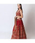 ფოტო #6 პროდუქტის Women's Hand Embroidered Red Banarasi Silk Lehenga Choli