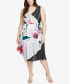 Фото #1 товара RACHEL Rachel Roy Trendy Plus Size Mixed-Print Wrap Dress Sz. 2X 149304