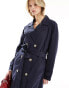 JDY longline trench coat in navy