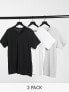 Фото #1 товара Calvin Klein 3pk t-shirts in black white and grey