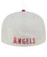 ფოტო #3 პროდუქტის Men's Cream/Red Los Angeles Angels Lonestar 59FIFTY Fitted Hat